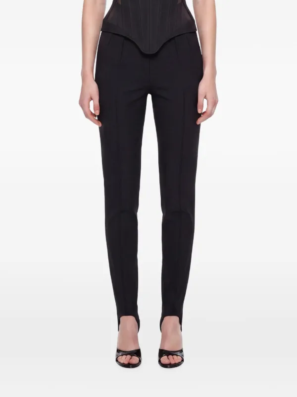 Mugler Stirrup-cuff Slim-fit Trousers in Black