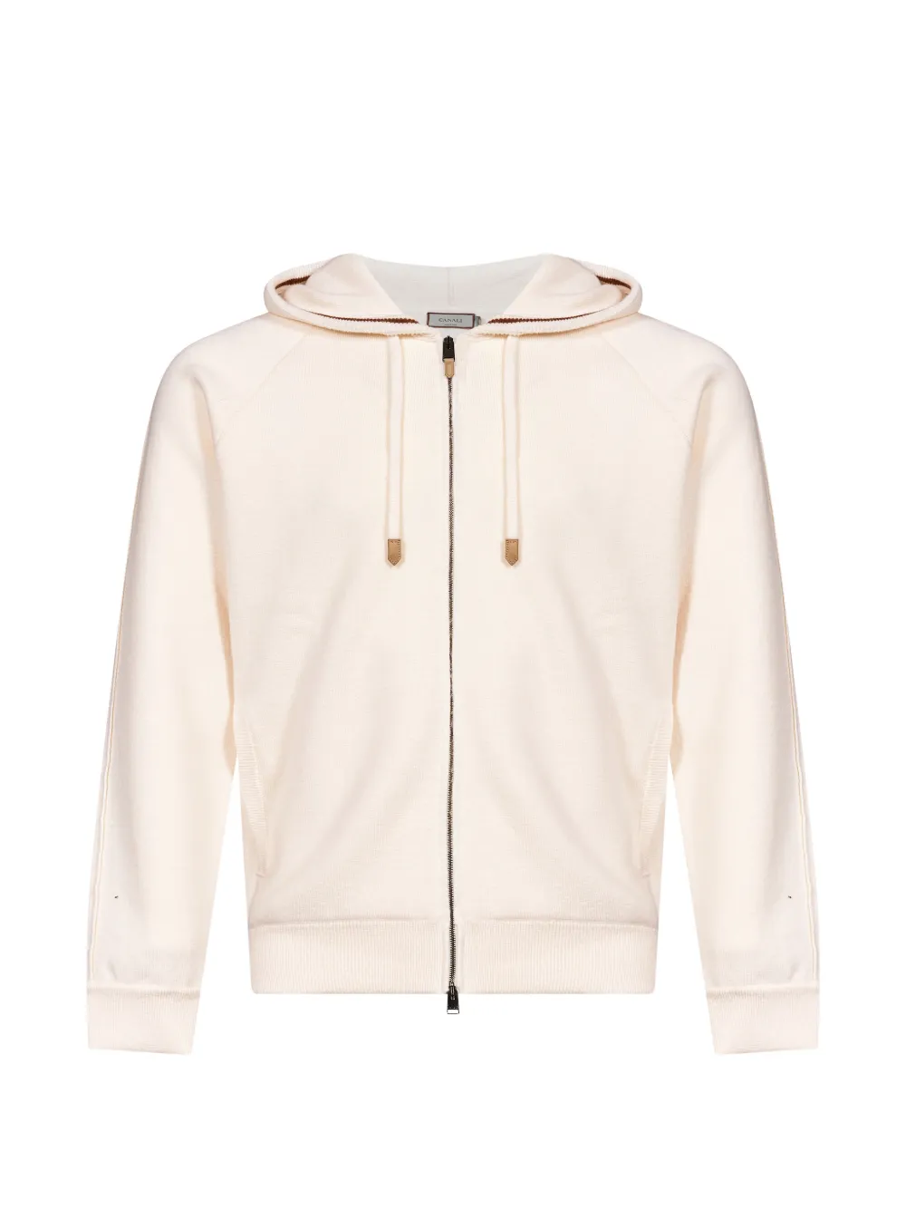 Canali zip-up raglan-sleeve hoodie Wit