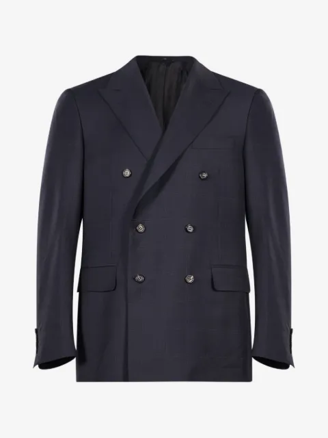 Canali check-pattern double-breasted suit