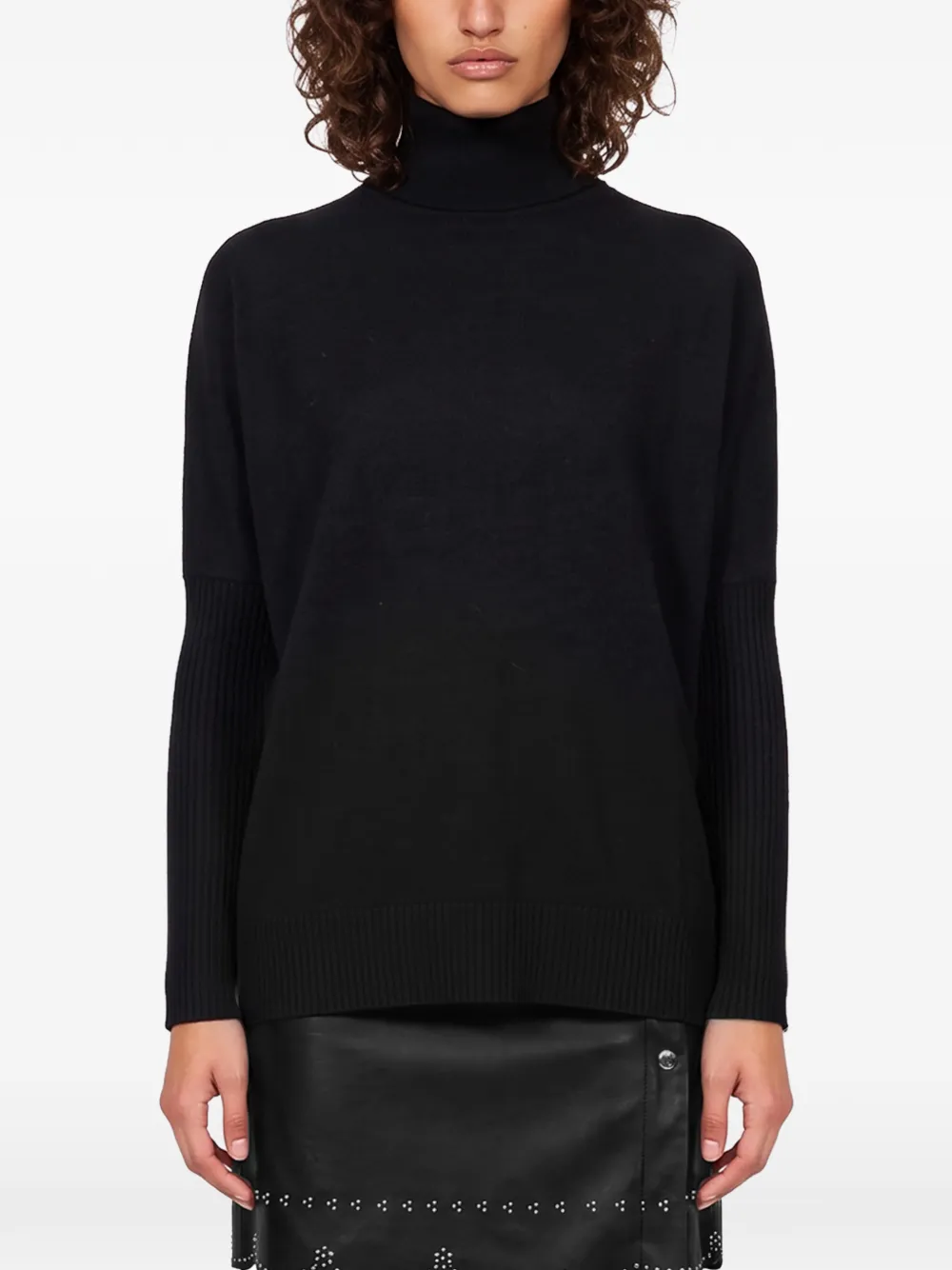 Gotha Margareth Ribbed Roll-neck Sweater In Black