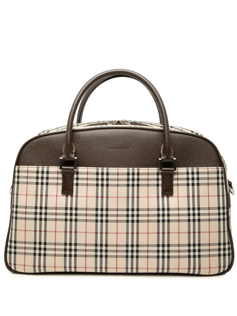 Burberry Pre-Owned 2000-2017 House Check Canvas satchel - Neutrals