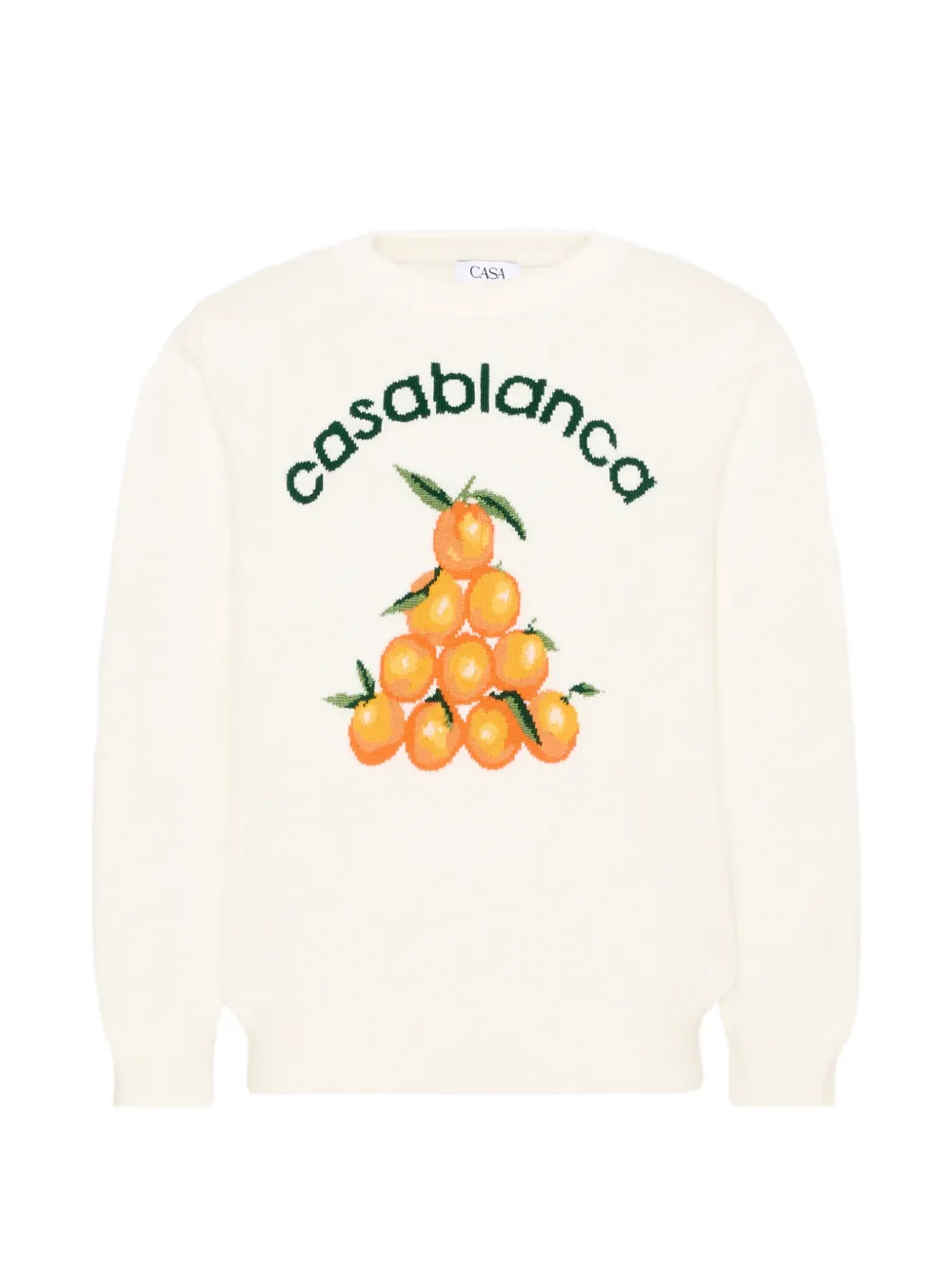 CASABLANCA KIDS logo-intarsia fruit-motif sweater - Toni neutri