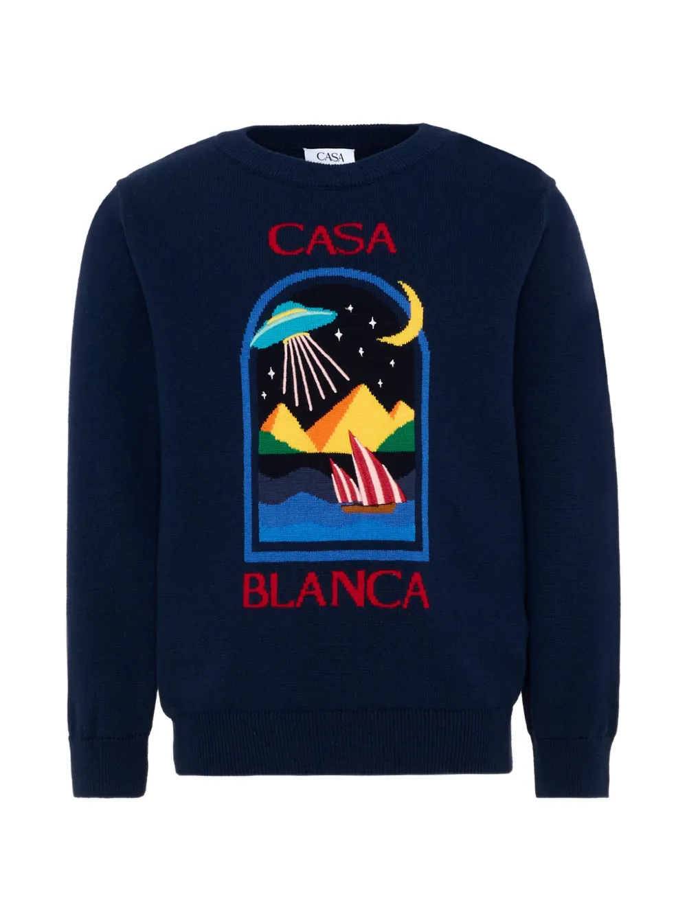 CASABLANCA KIDS graphic-intarsia knit sweater - Blu