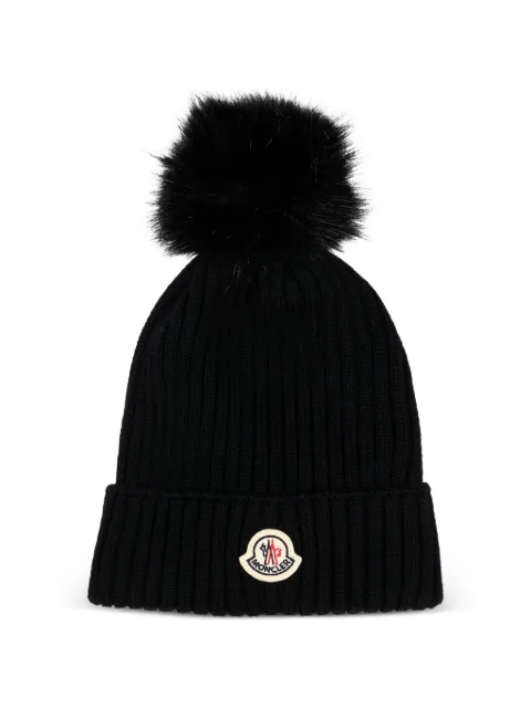 Moncler Enfant pom-pom ribbed beanie hat