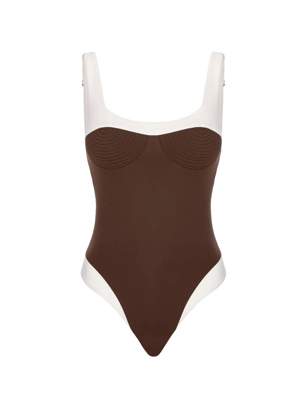 Noire Swimwear Adele square-neck swimsuit - Marrone