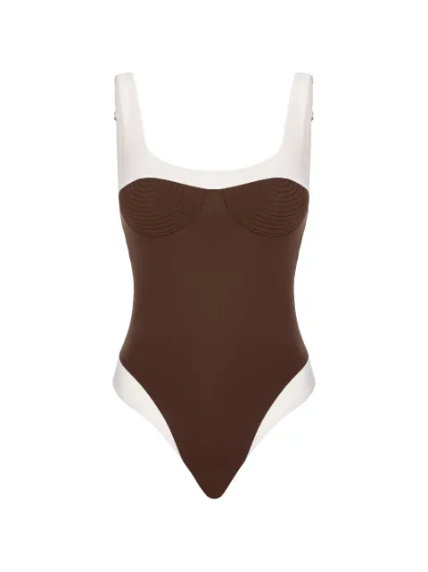 Noire Swimwear Adele square-neck swimsuit