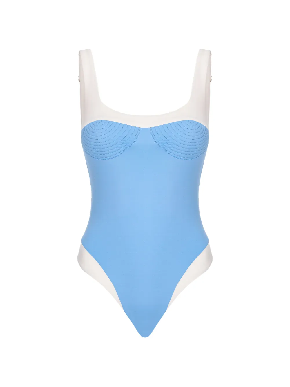 Noire Swimwear Adele square-neck swimsuit - Blu