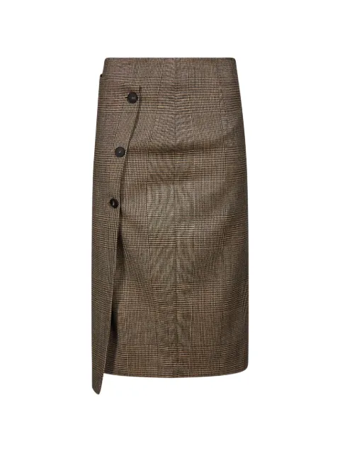Antonelli prince of wales check button-down midi skirt