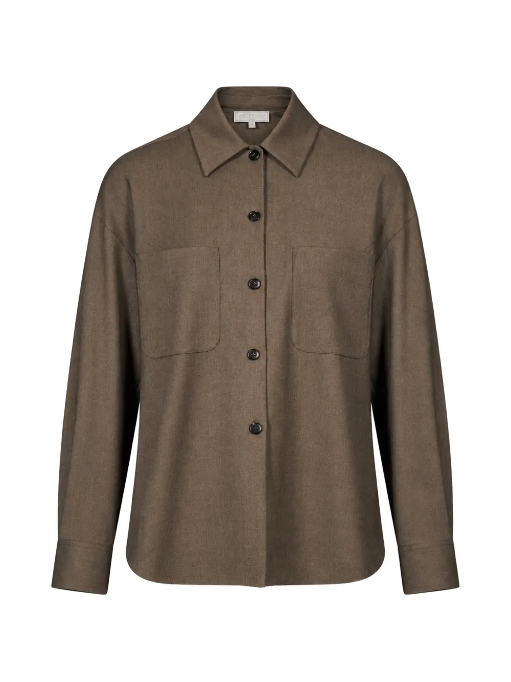 Antonelli Azalea Oversized Chest-pocket Shirt In Brown