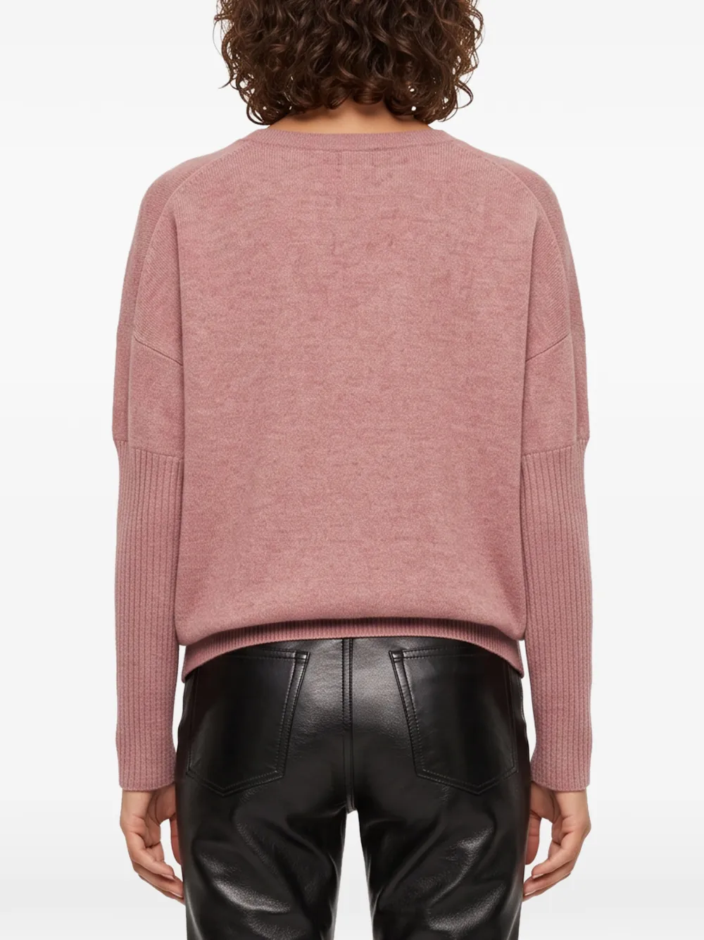 Gotha Faustine ribbed-knit V-neck sweater Roze