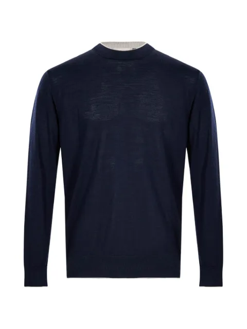 Eleventy contrast-trim fine-knit sweater