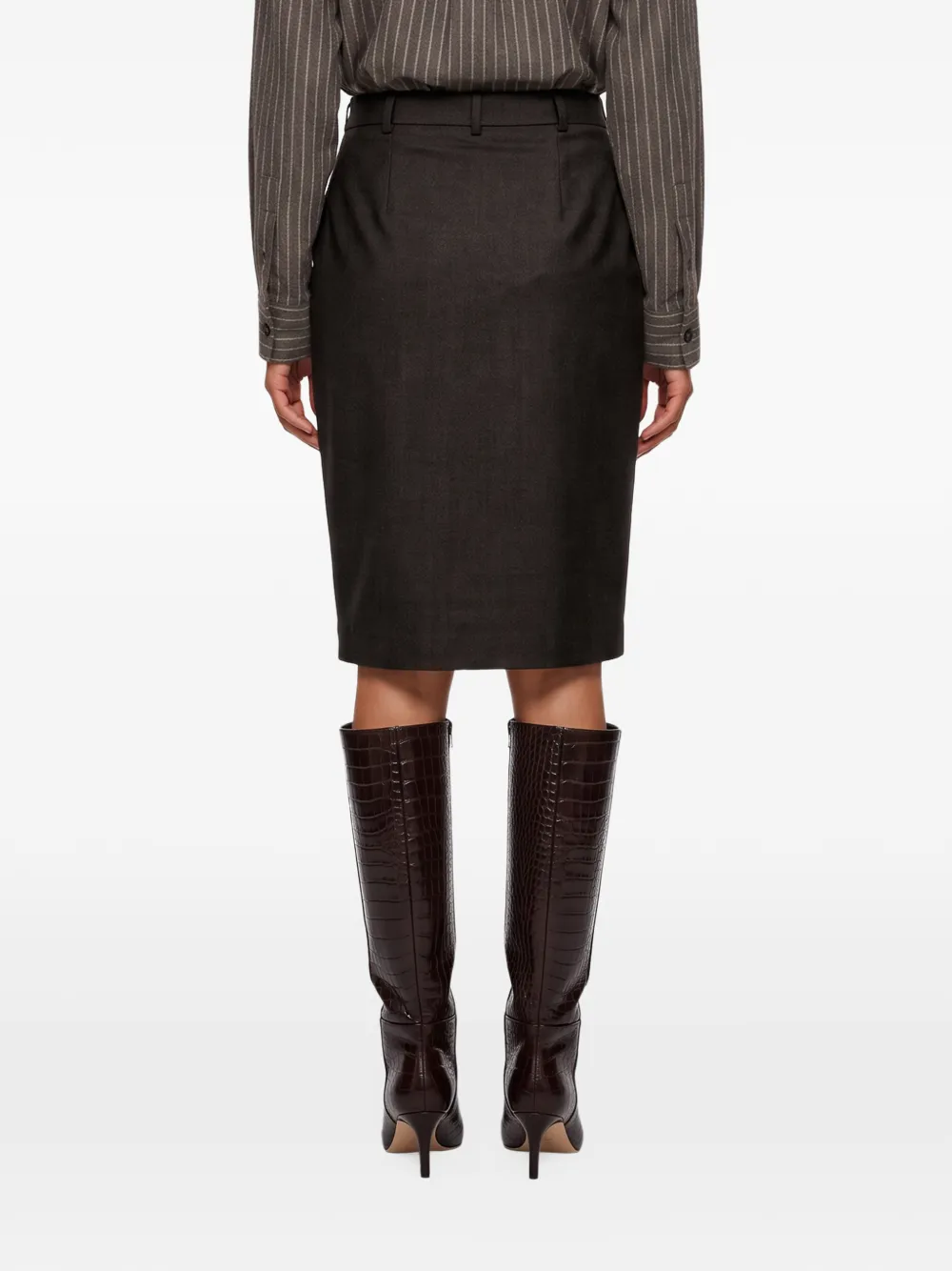Antonelli front-slit pencil midi skirt Bruin