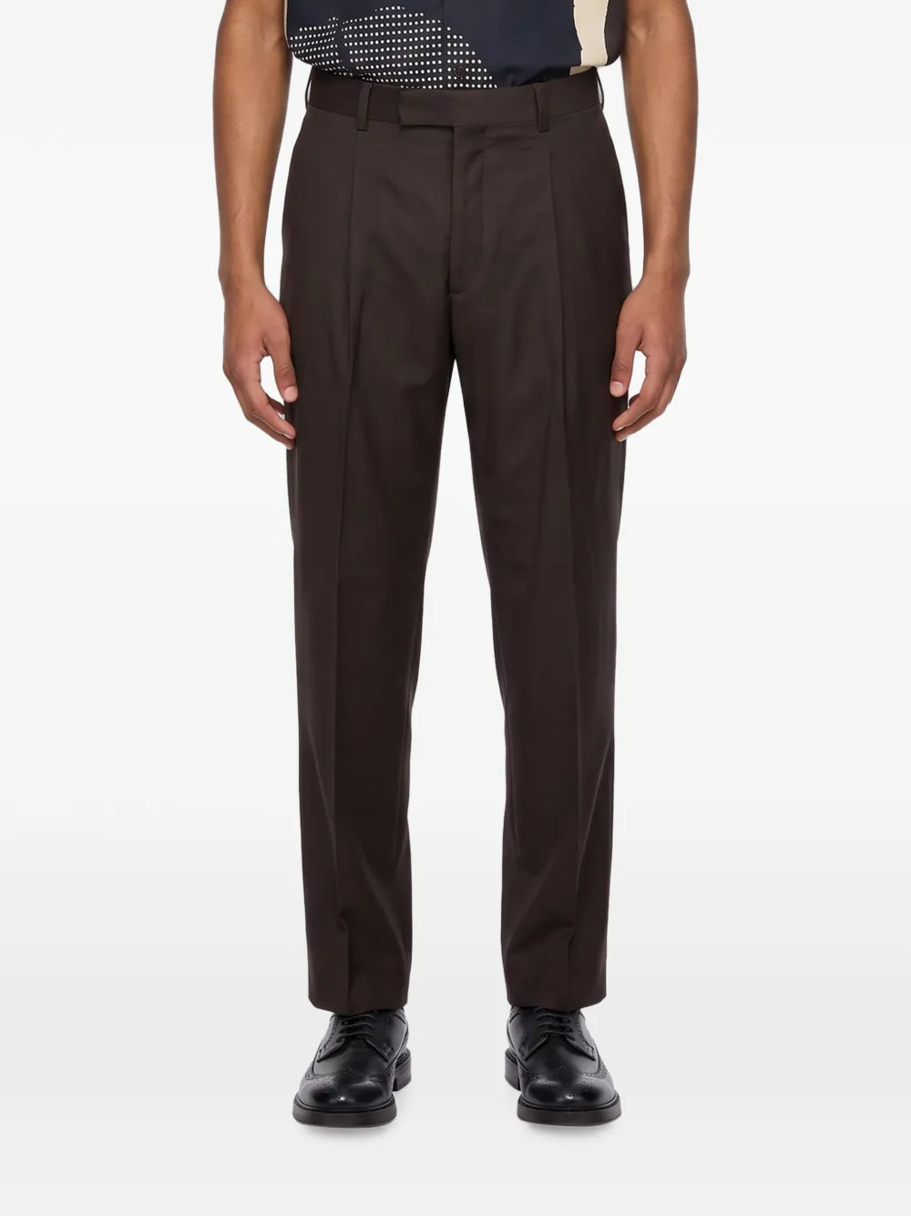 Costumein Vincent straight plooibroek Bruin