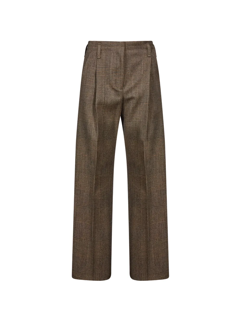 Antonelli Prince Of Wales Check Pleated Trousers In Brown