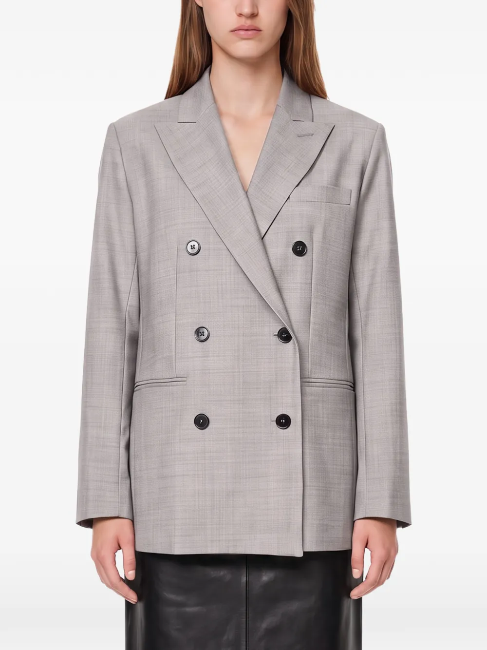 Antonelli Blazer met dubbele rij knopen en puntige revers Grijs