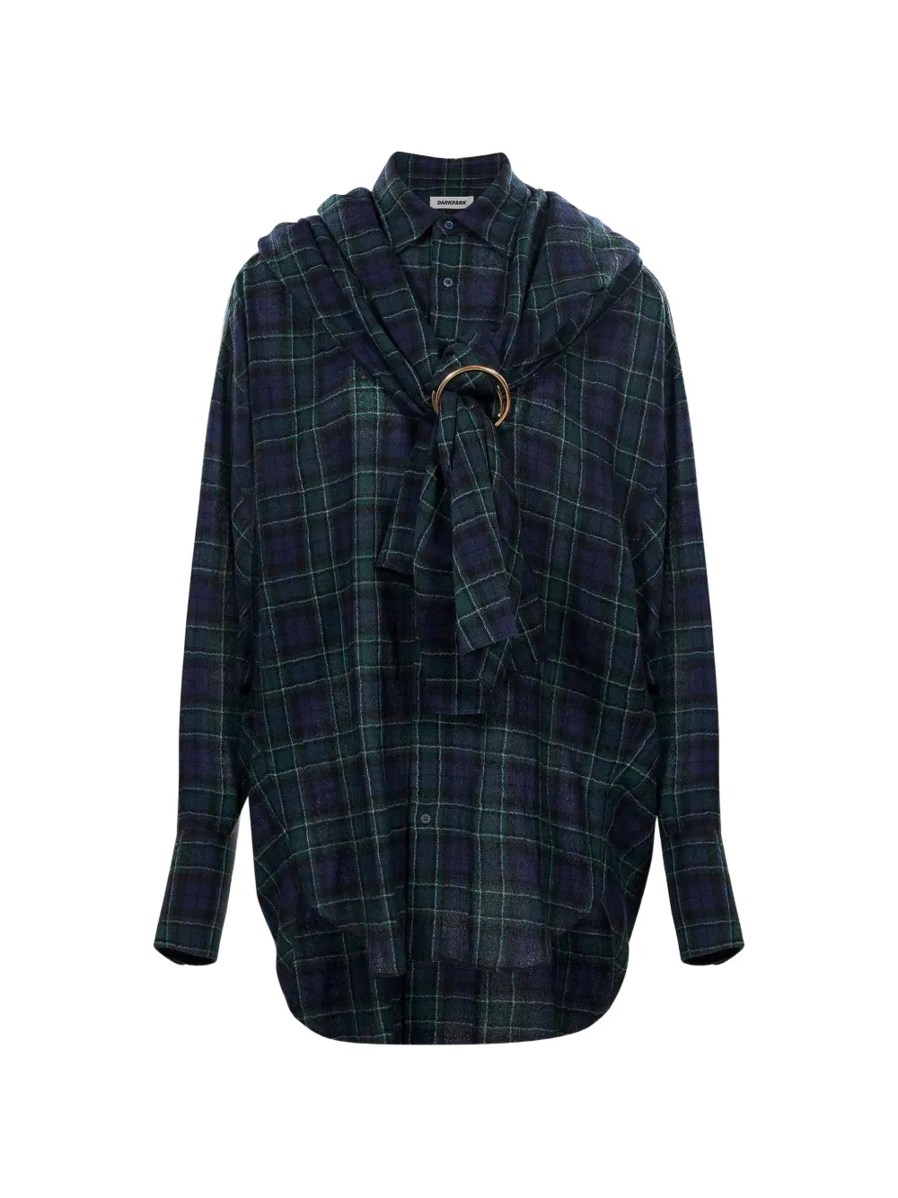 DARKPARK check-pattern ring-detail shirt - Blau