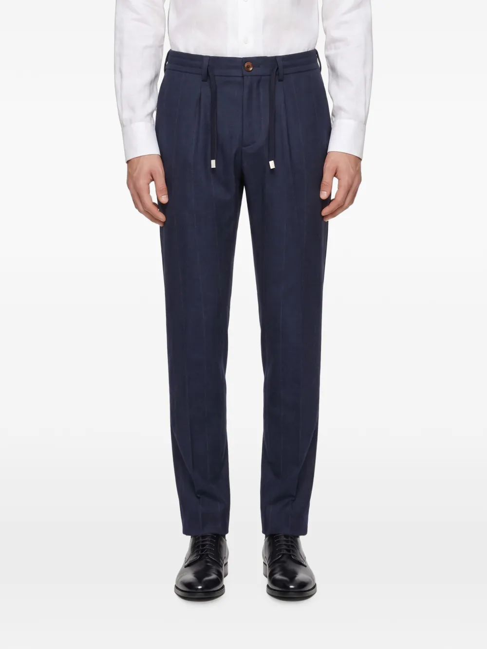 Eleventy Pak met krijtstreep Blauw