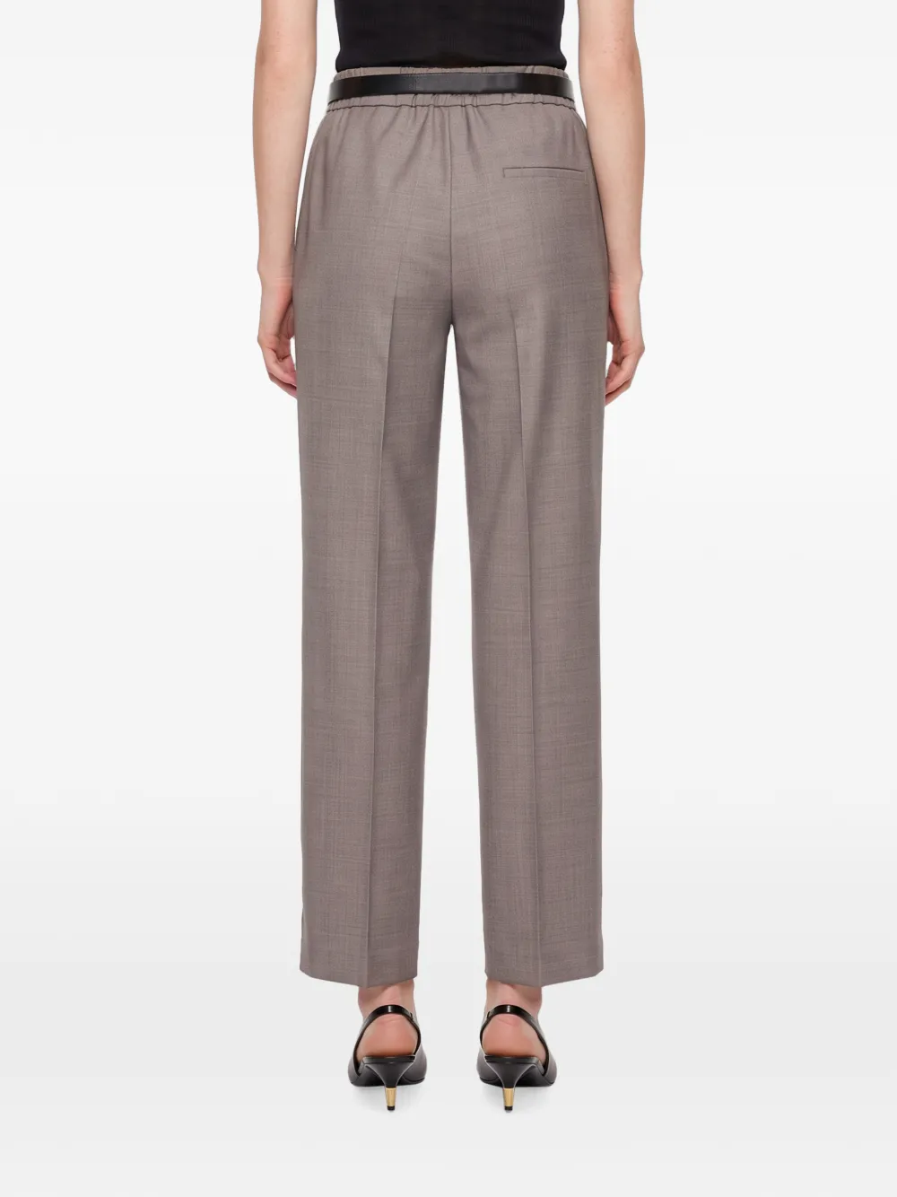 Antonelli Silvio belted pleated trousers Grijs