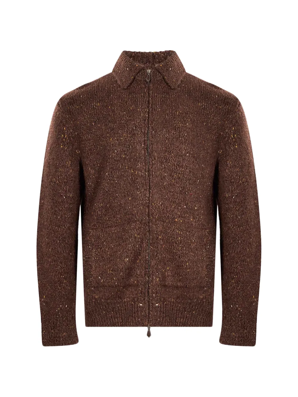 Eleventy zip-up flecked sweater