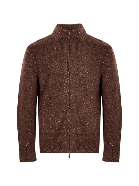 Eleventy zip-up flecked sweater