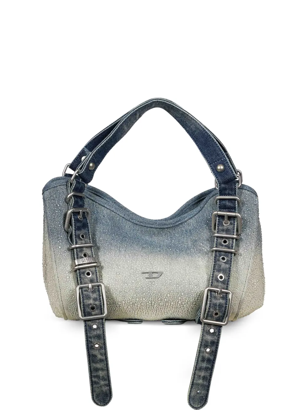Diesel D-One-Small top-handle bag in crystal solarised denim