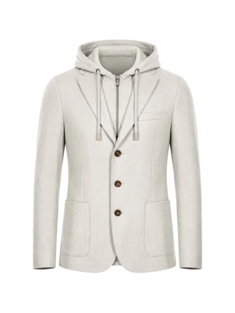 Eleventy layered-effect hooded blazer