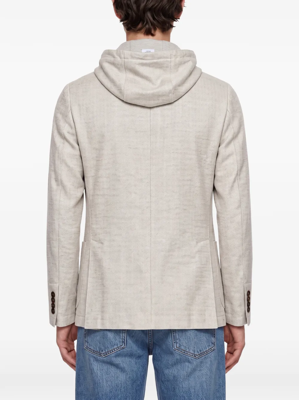 Eleventy layered-effect hooded blazer Grijs