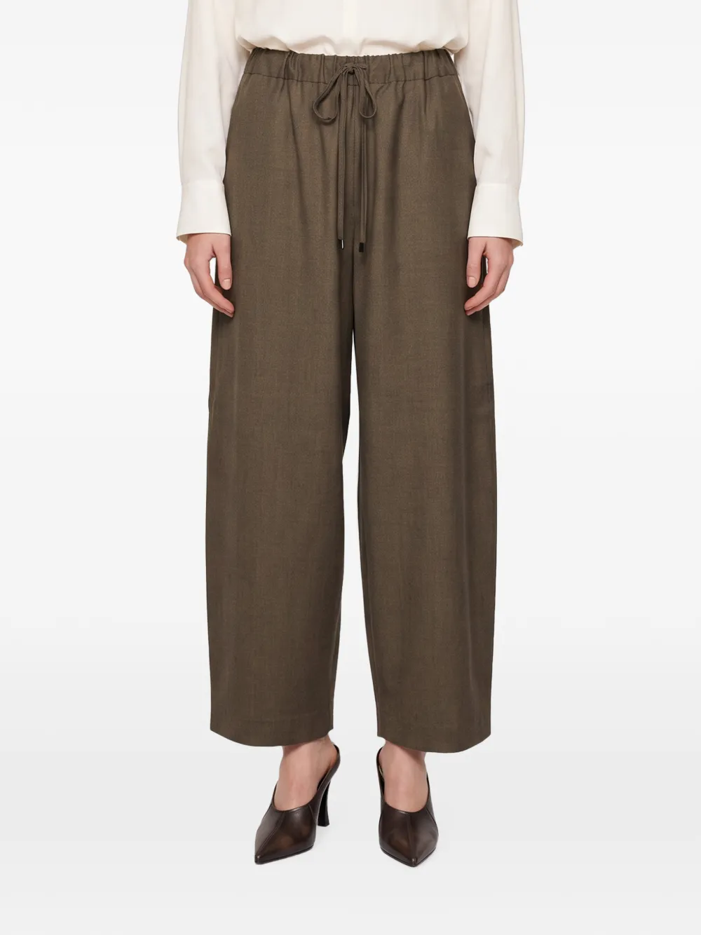Antonelli drawstring wide-leg trousers Groen