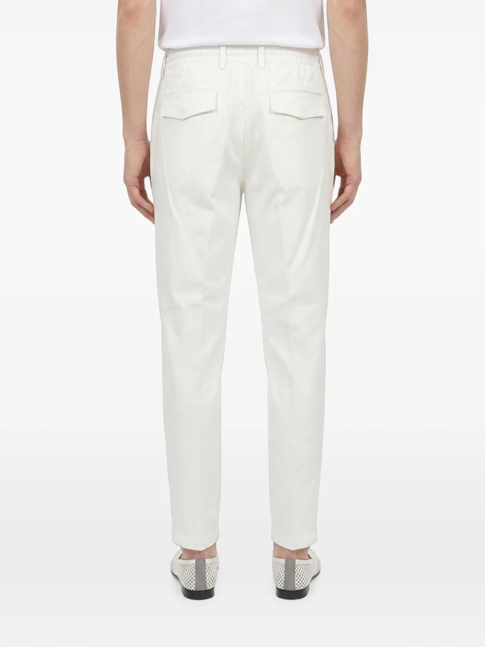 Eleventy drawstring-waist pleated trousers Wit