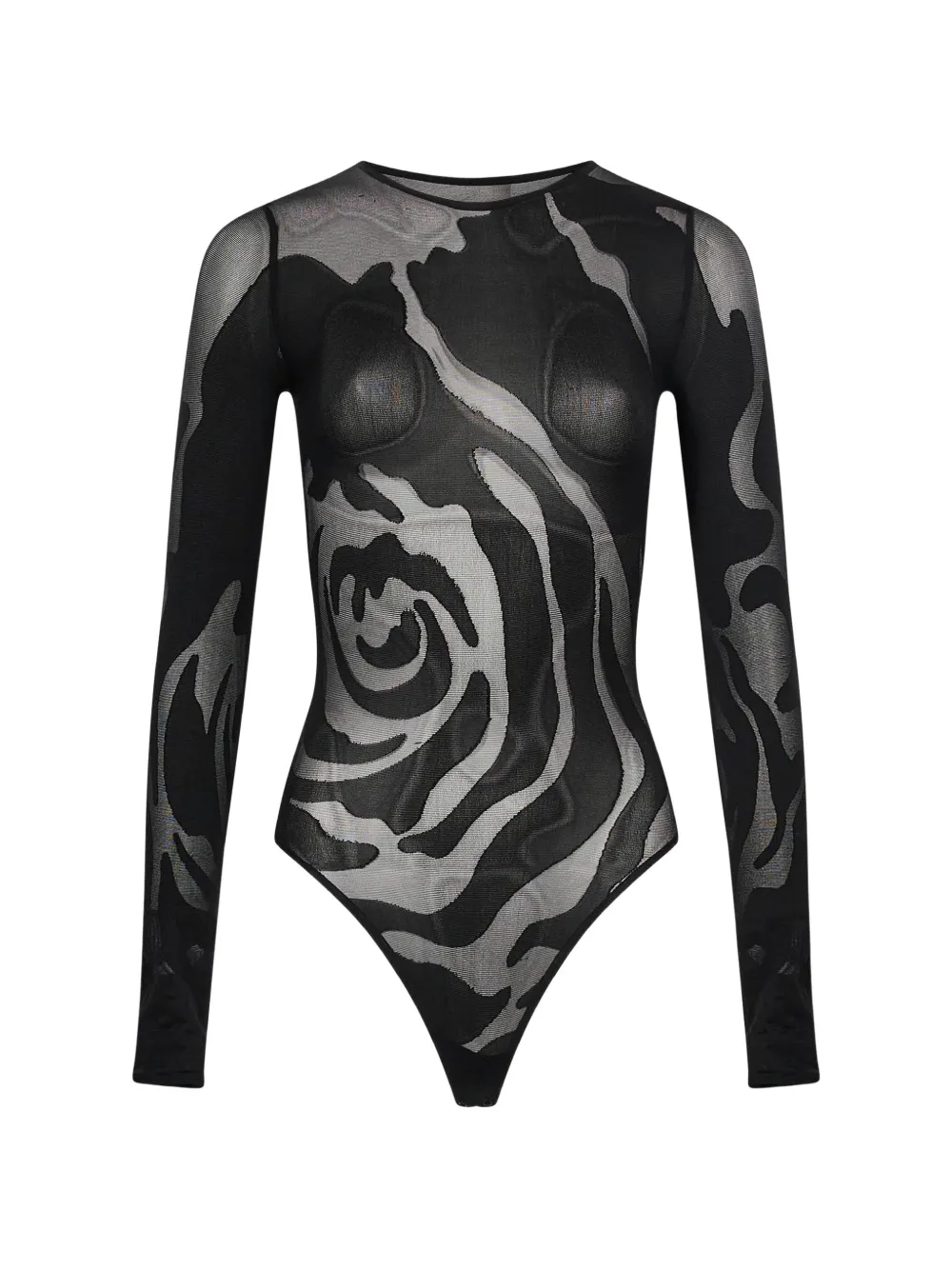 Wolford rose-pattern mesh bodysuit - Schwarz