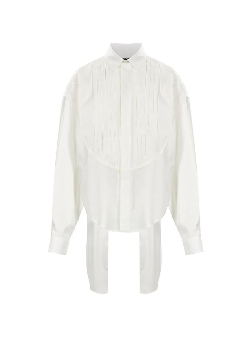 DARKPARK pleated-bib asymmetric-hem shirt - Weiß