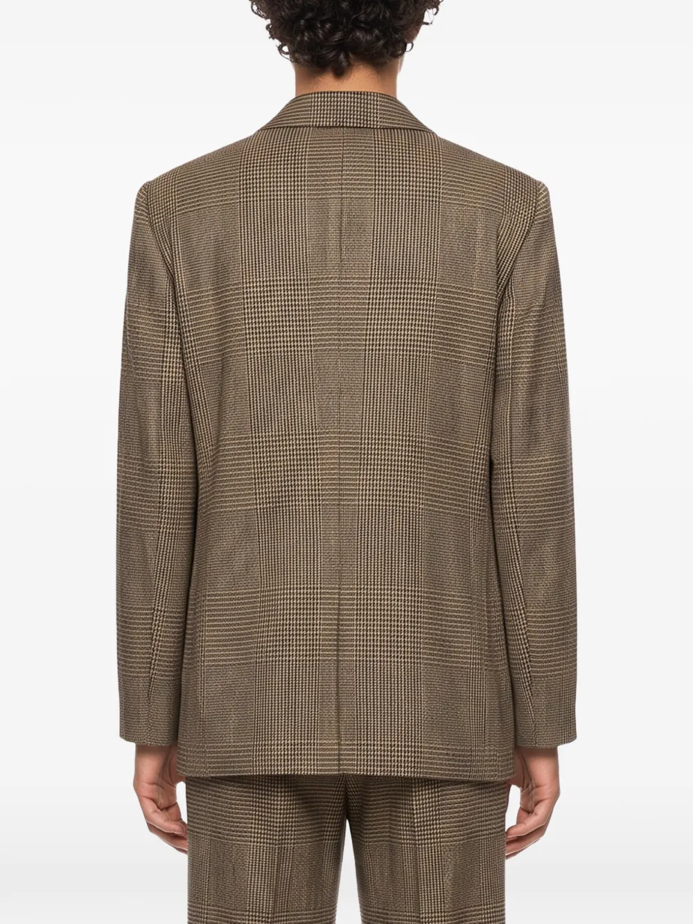 Antonelli Prince of Wales geruite blazer met dubbele rij knopen Bruin