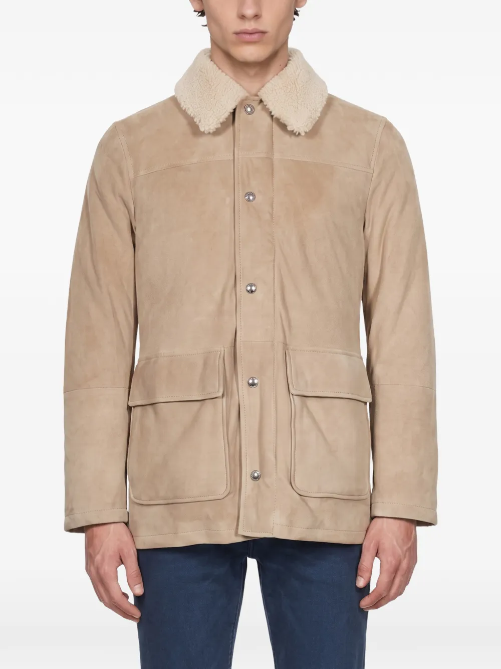 Eleventy Parka met lammy kraag Beige