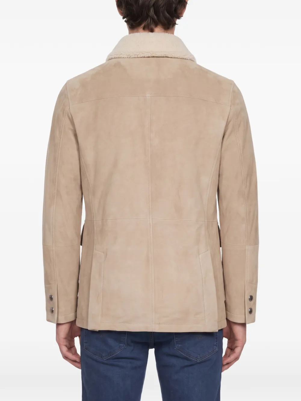 Eleventy Parka met lammy kraag Beige