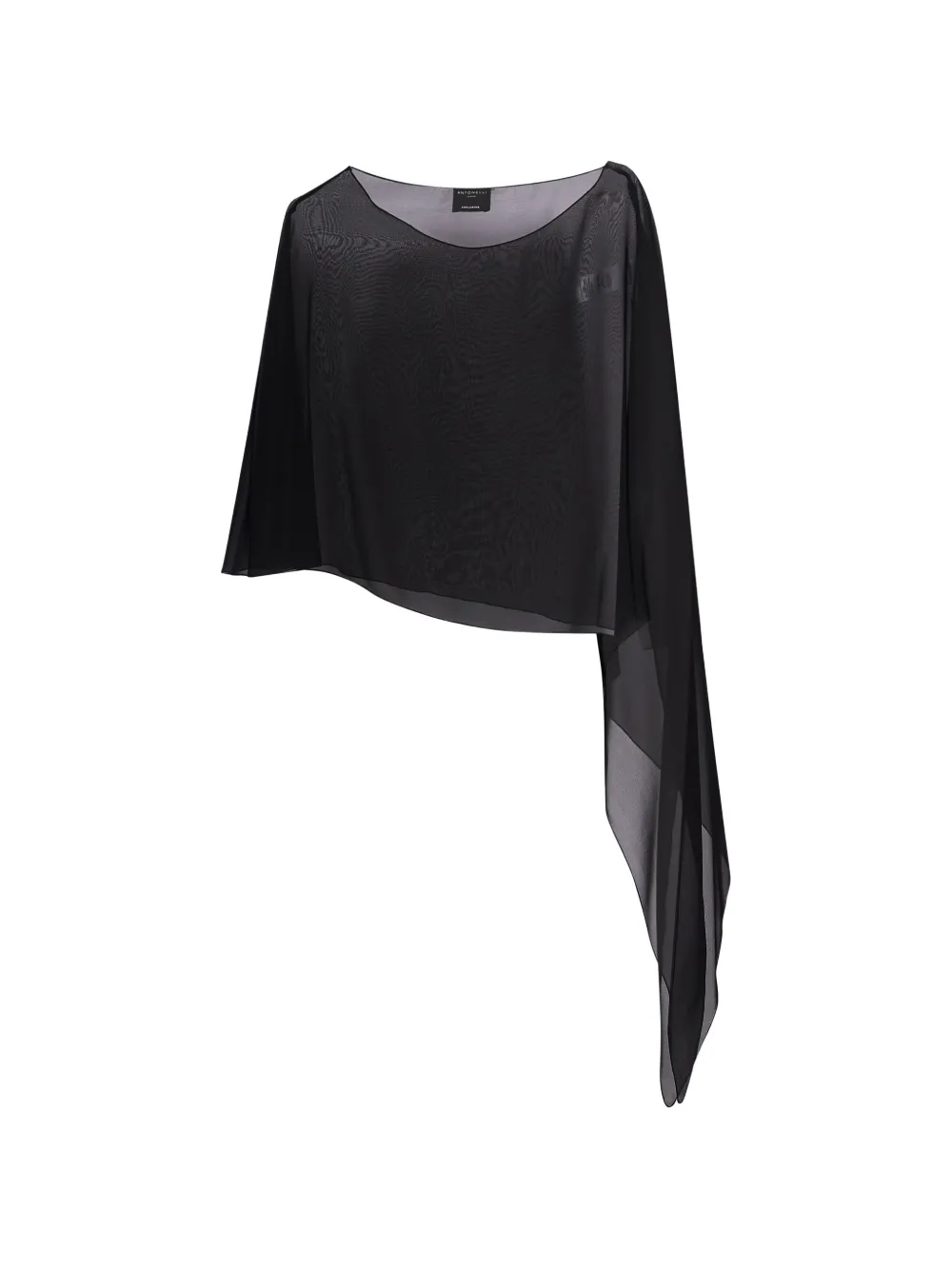 Antonelli Melon Asymmetric Sheer Scarf In Black