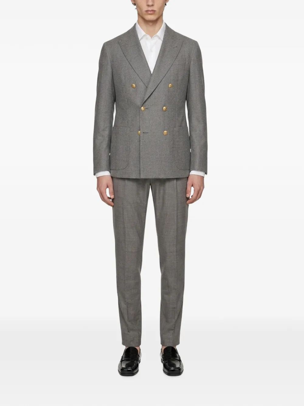 Eleventy double-breasted wool suit Grijs