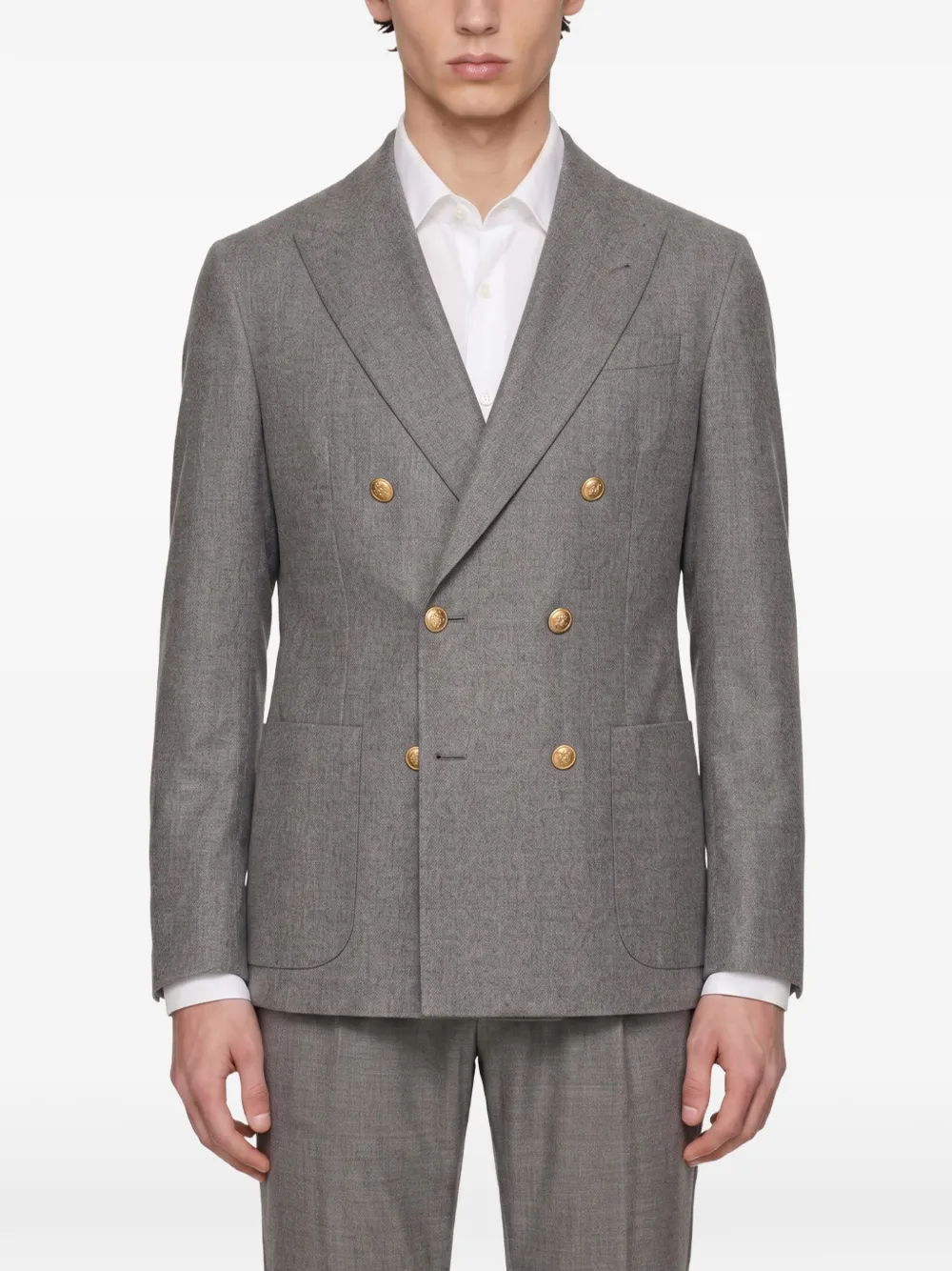 Eleventy double-breasted wool suit Grijs