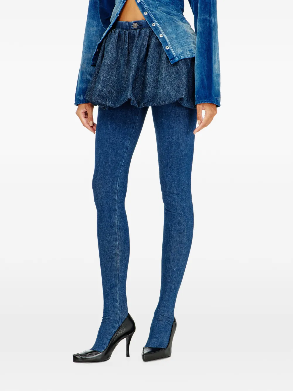 Diesel De-Muj-Fsj2 rok met ballonsilhouet Blauw