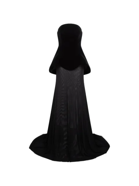 David Koma strapless mesh-skirt maxi dress