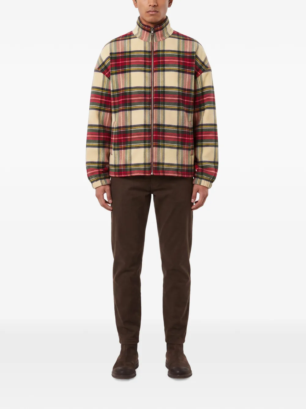 DARKPARK AJ geruit jack met tartan-ruit en rits Beige