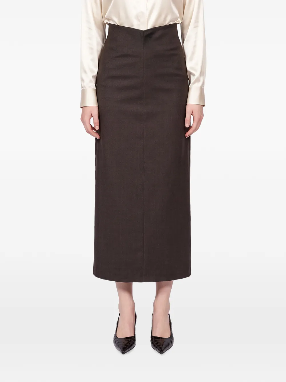Antonelli Ippolito midi high-waisted gathered-back skirt Bruin