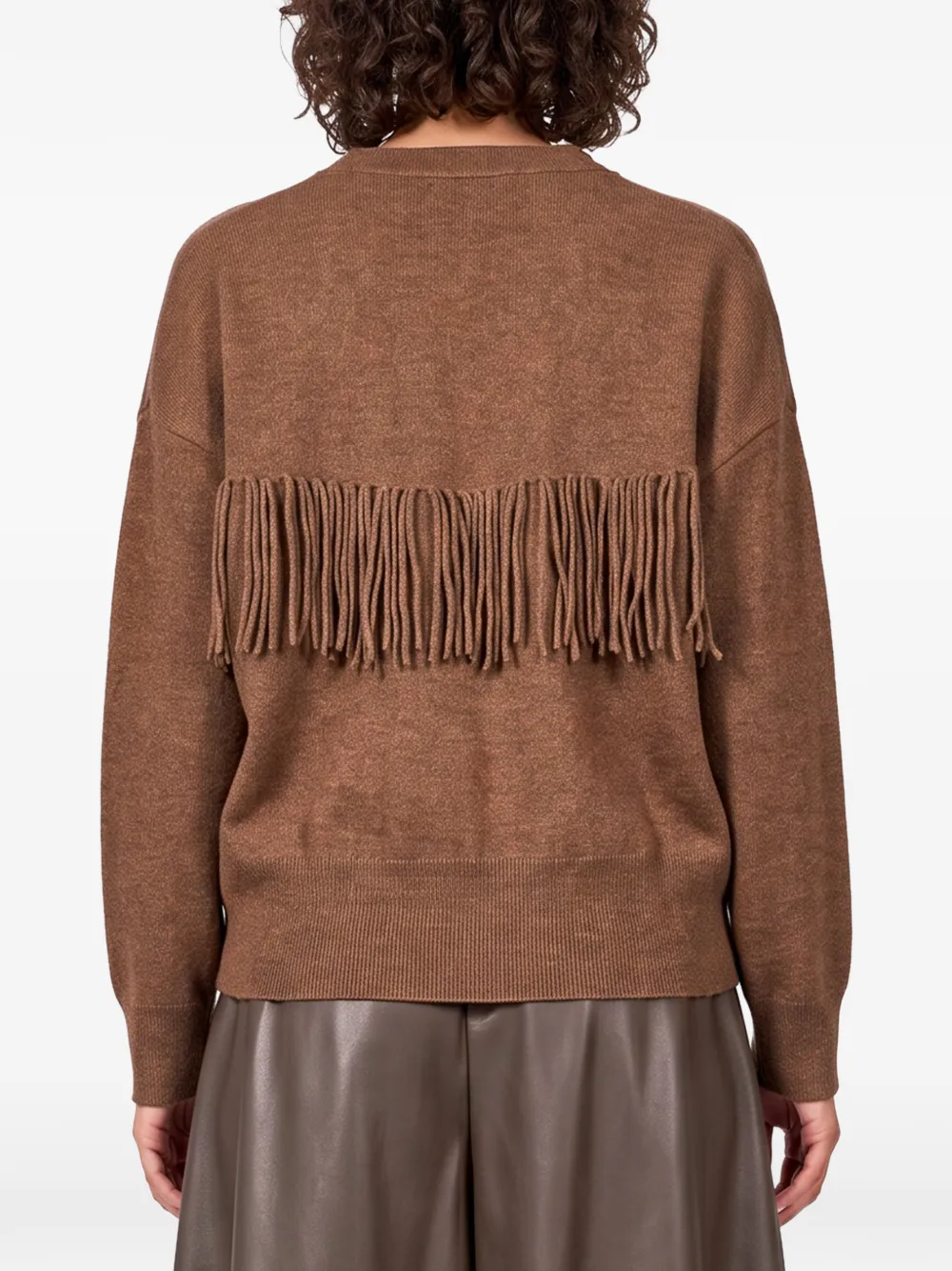 Gotha Fiorella cropped vest met franje Bruin