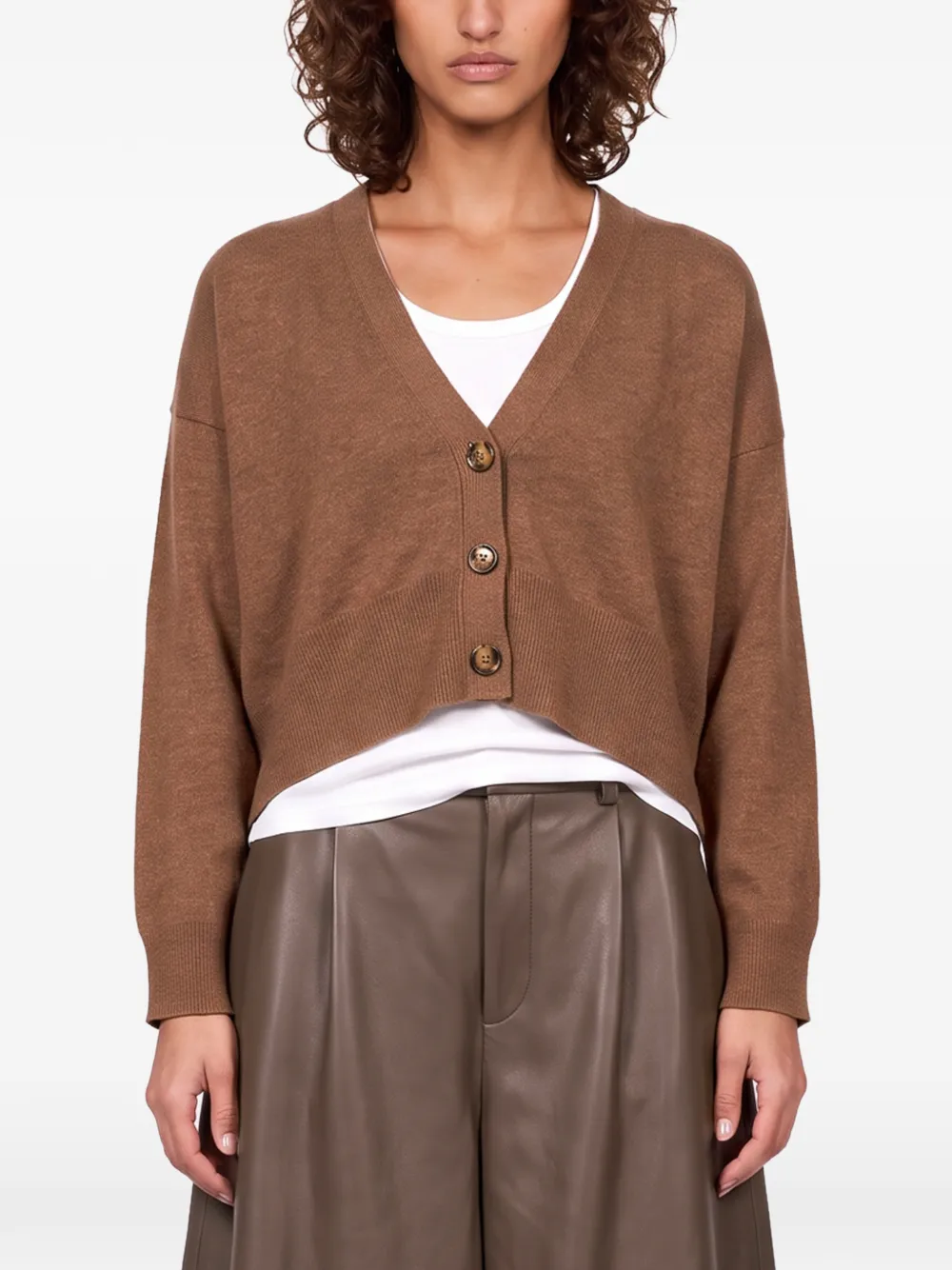 Gotha Fiorella cropped vest met franje Bruin