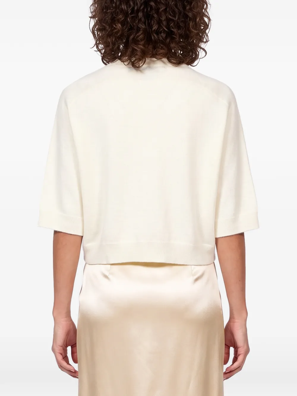 Gotha short-sleeve crew-neck sweater Wit