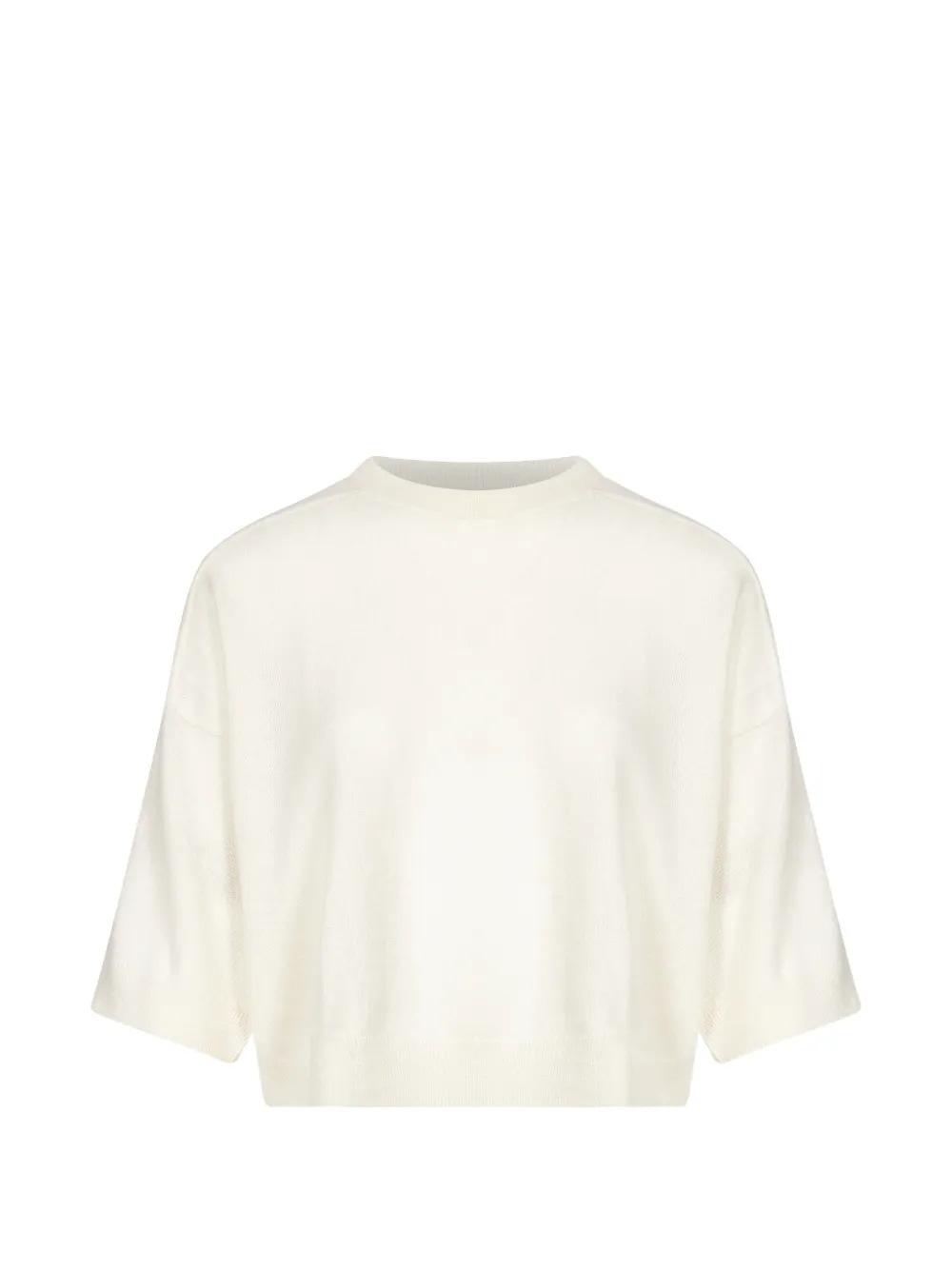 Gotha Short-sleeve Crew-neck Sweater In White