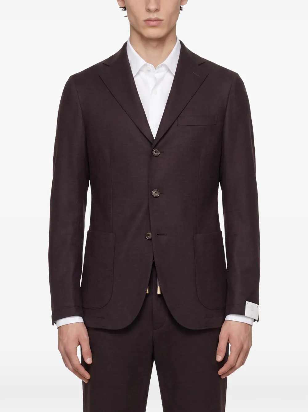 Eleventy Blazer met enkele rij knopen en gekerfde revers Bruin