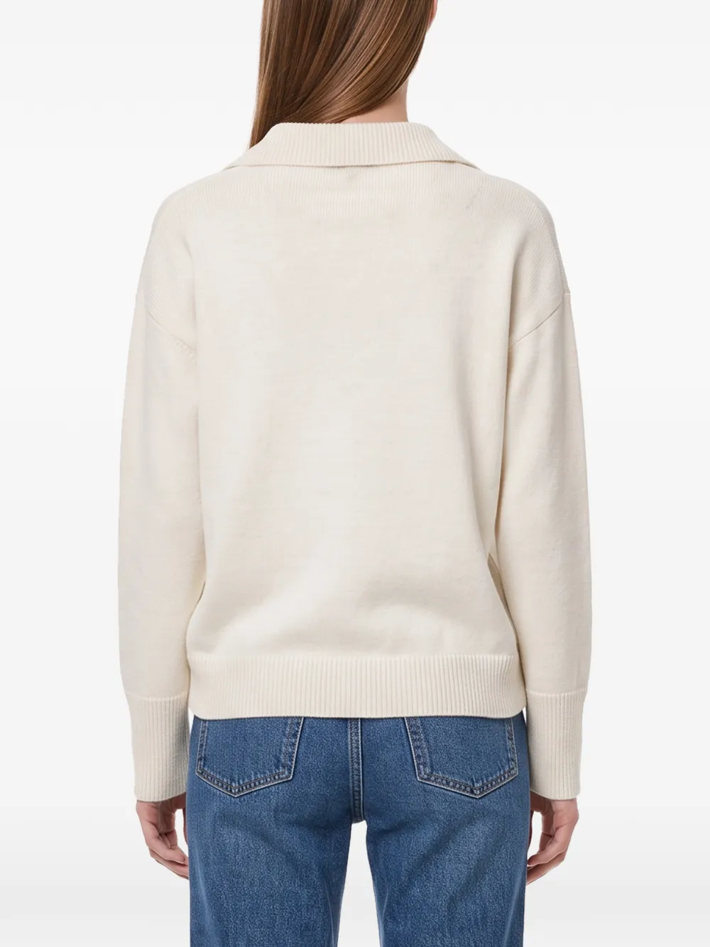 Antonelli Sele polo-collar dropped-shoulder sweater Beige