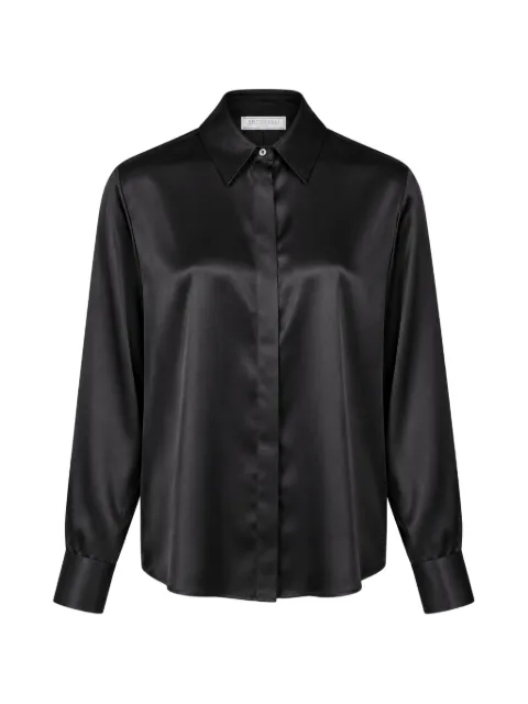Antonelli Chisone satin-finish concealed-button shirt