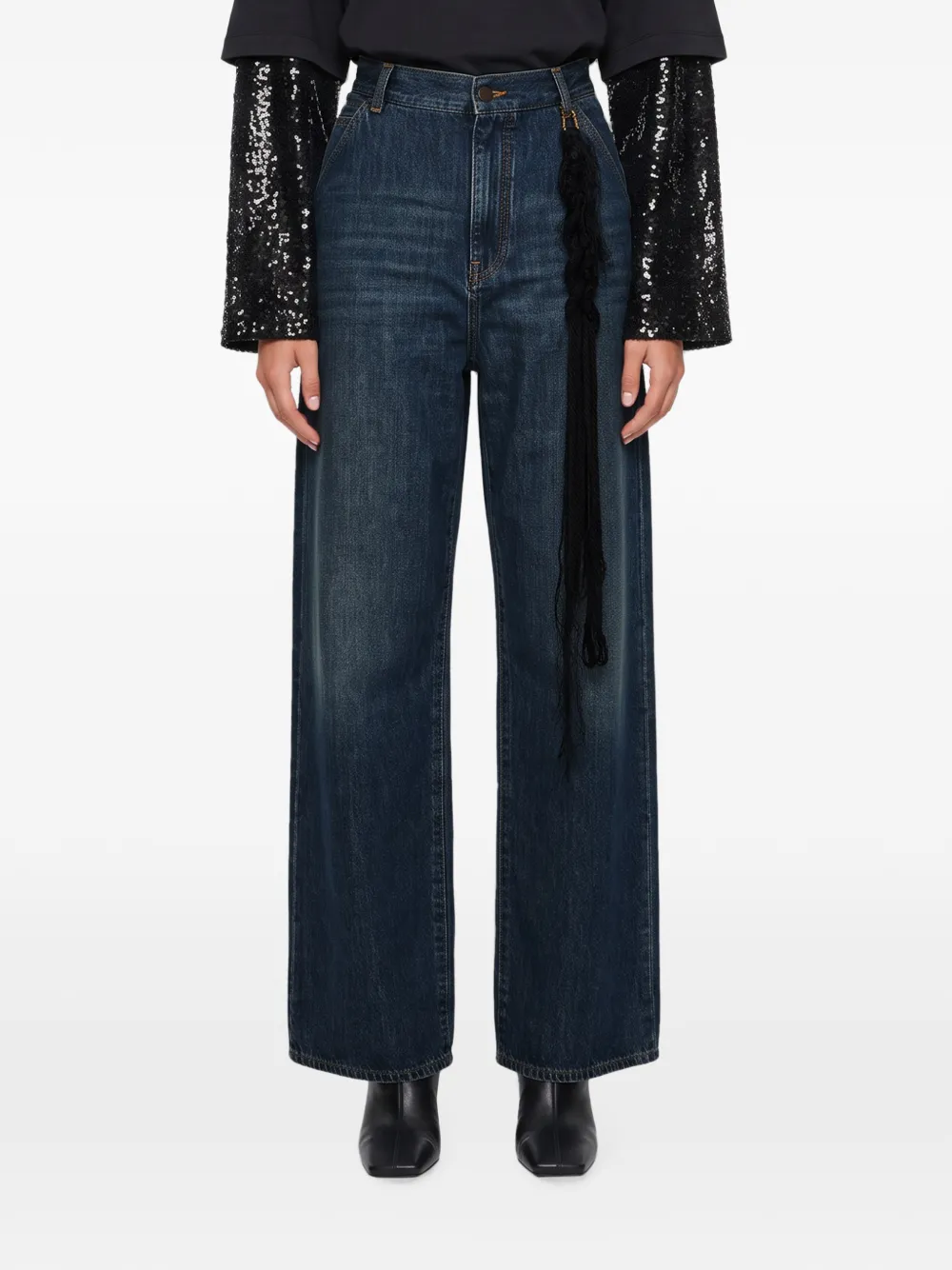 DARKPARK Lisa jeans met franje en vervaagd effect Blauw