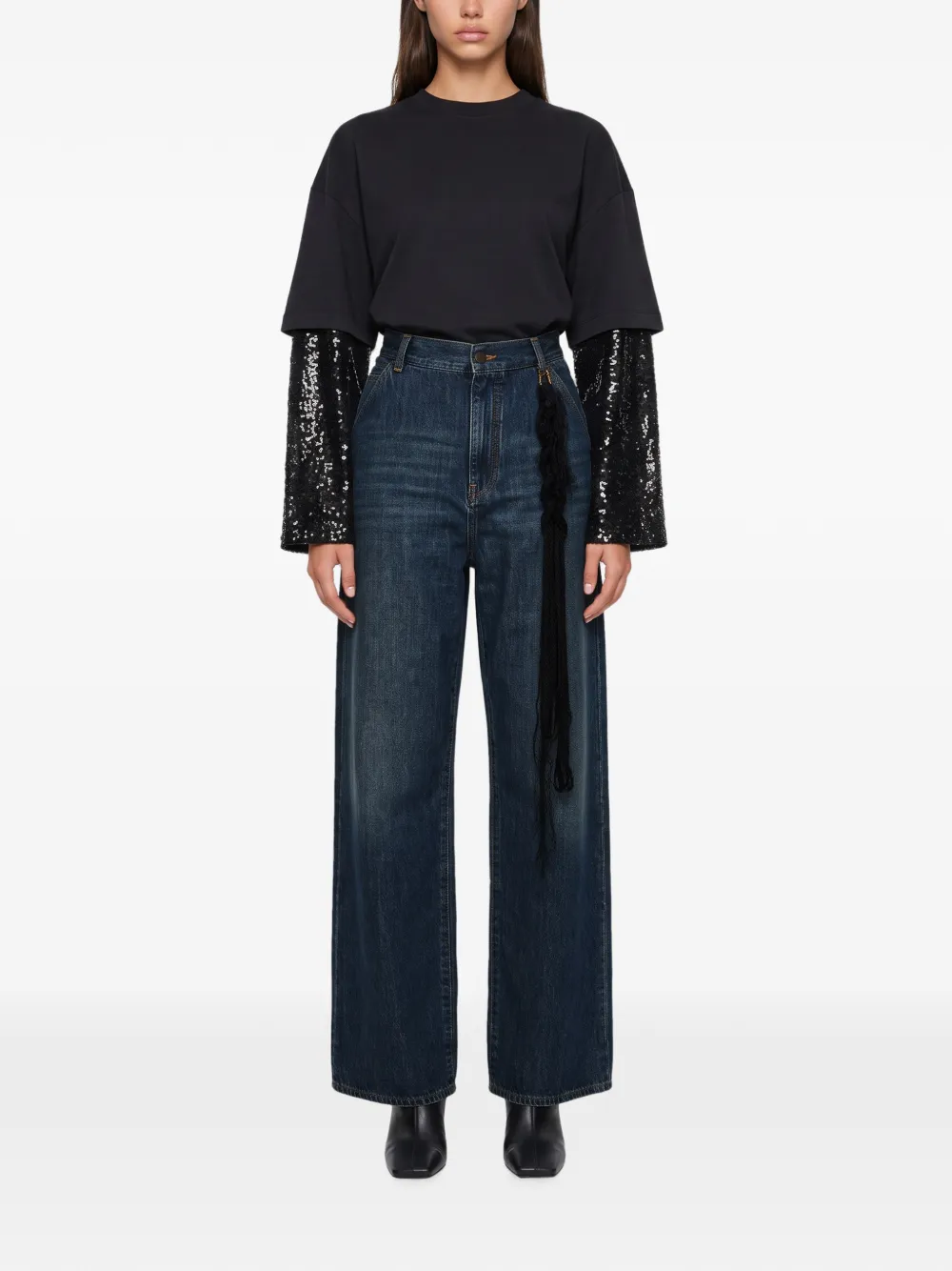 DARKPARK Lisa jeans met franje en vervaagd effect Blauw
